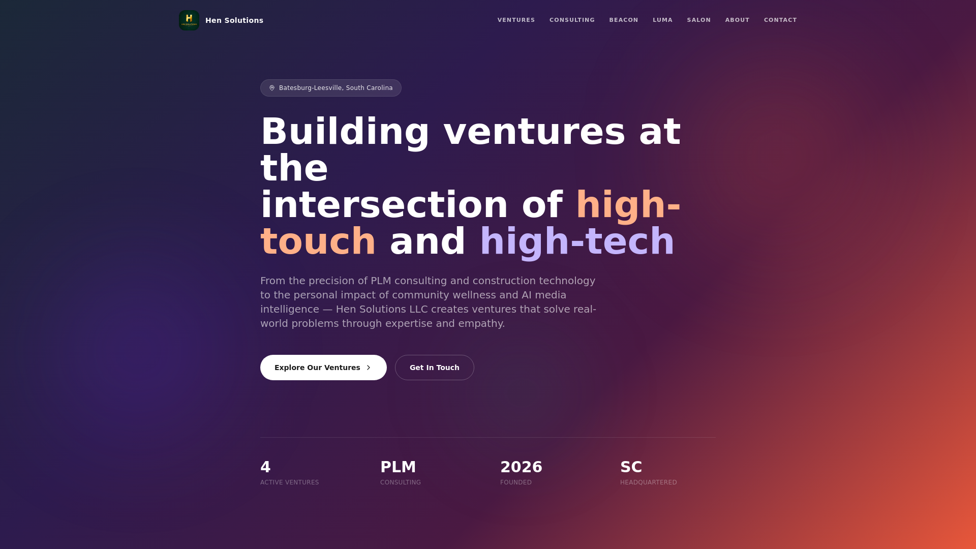 website screenshot of https://hen-solutions-site.pages.dev/