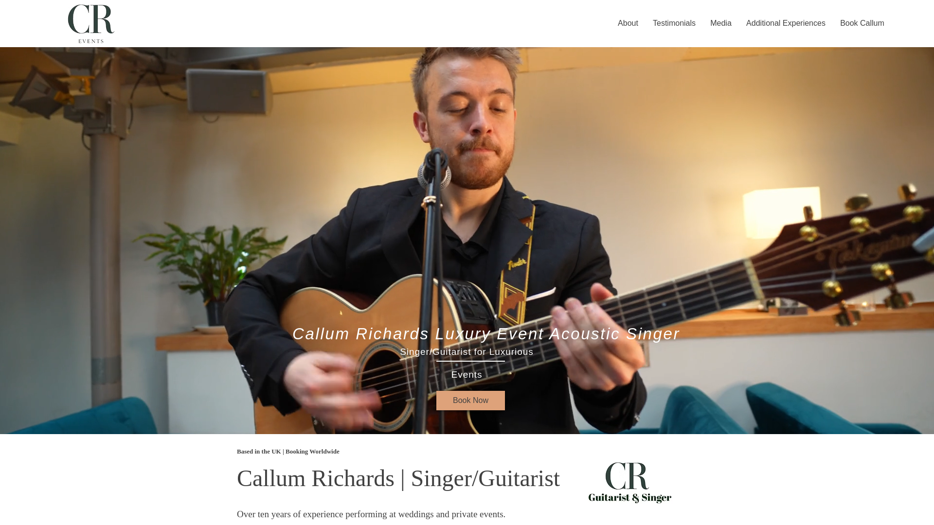 website screenshot of https://callumrichardsevents.com