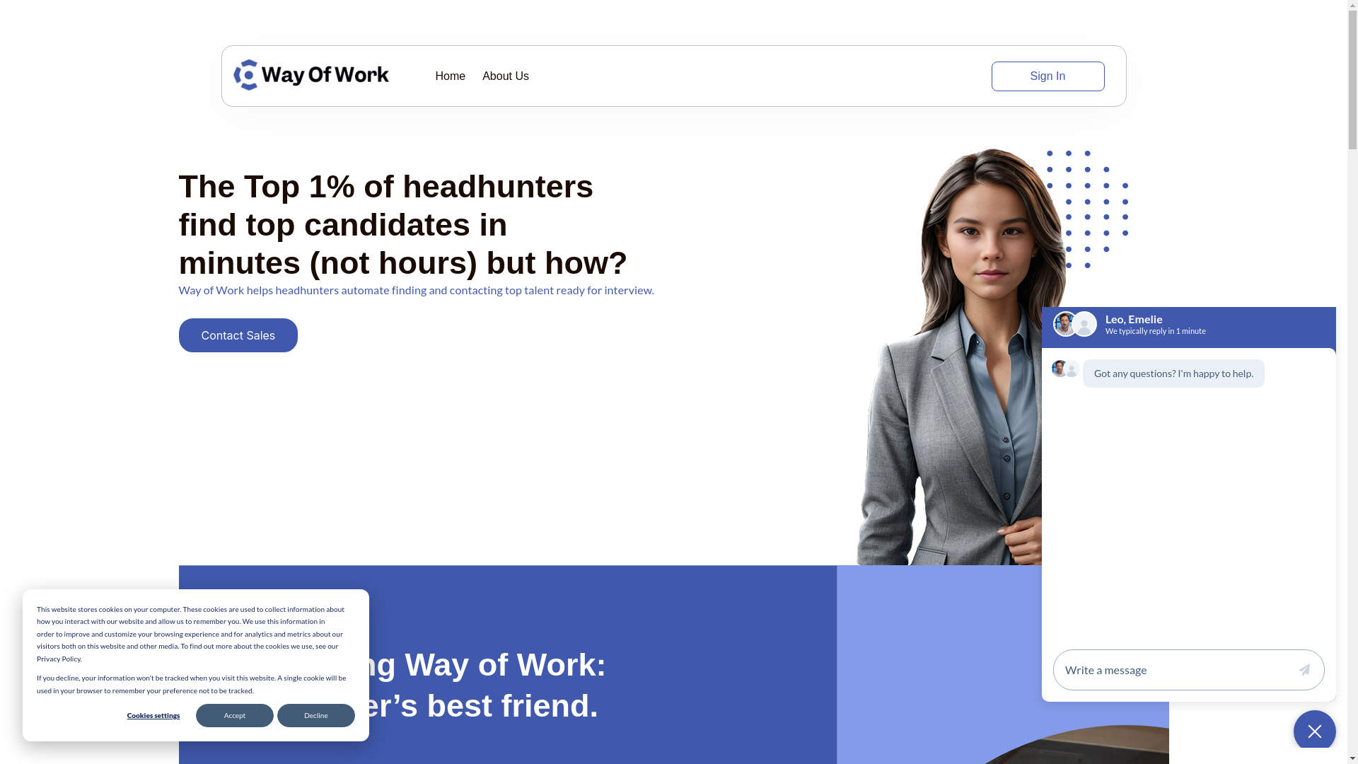 website screenshot of https://trywayofworkteam.com/