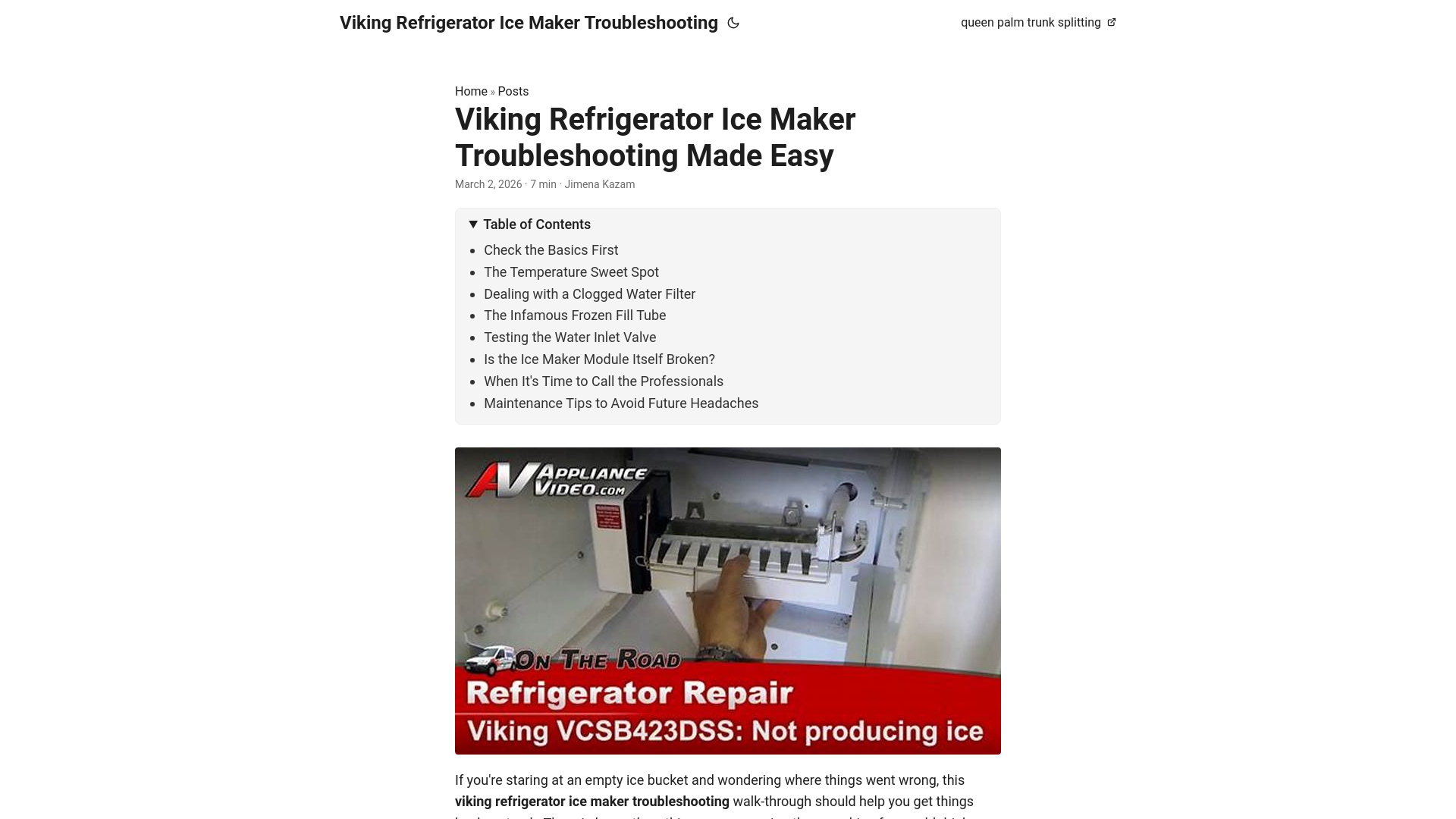 website screenshot of https://viking-refrigerator-ice-maker-troubleshooting.pages.dev/