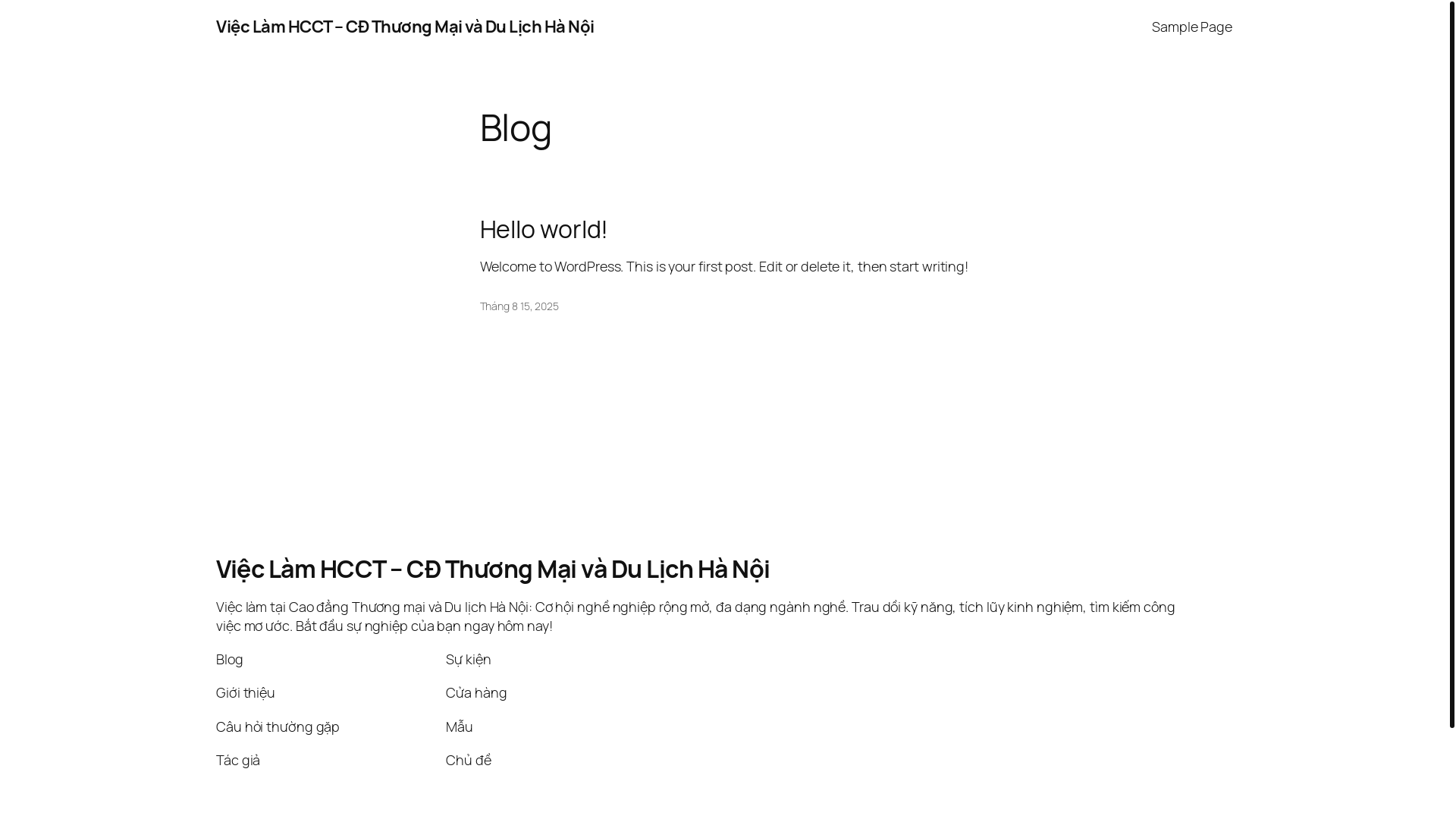 website screenshot of https://vieclamhcct.edu.vn/