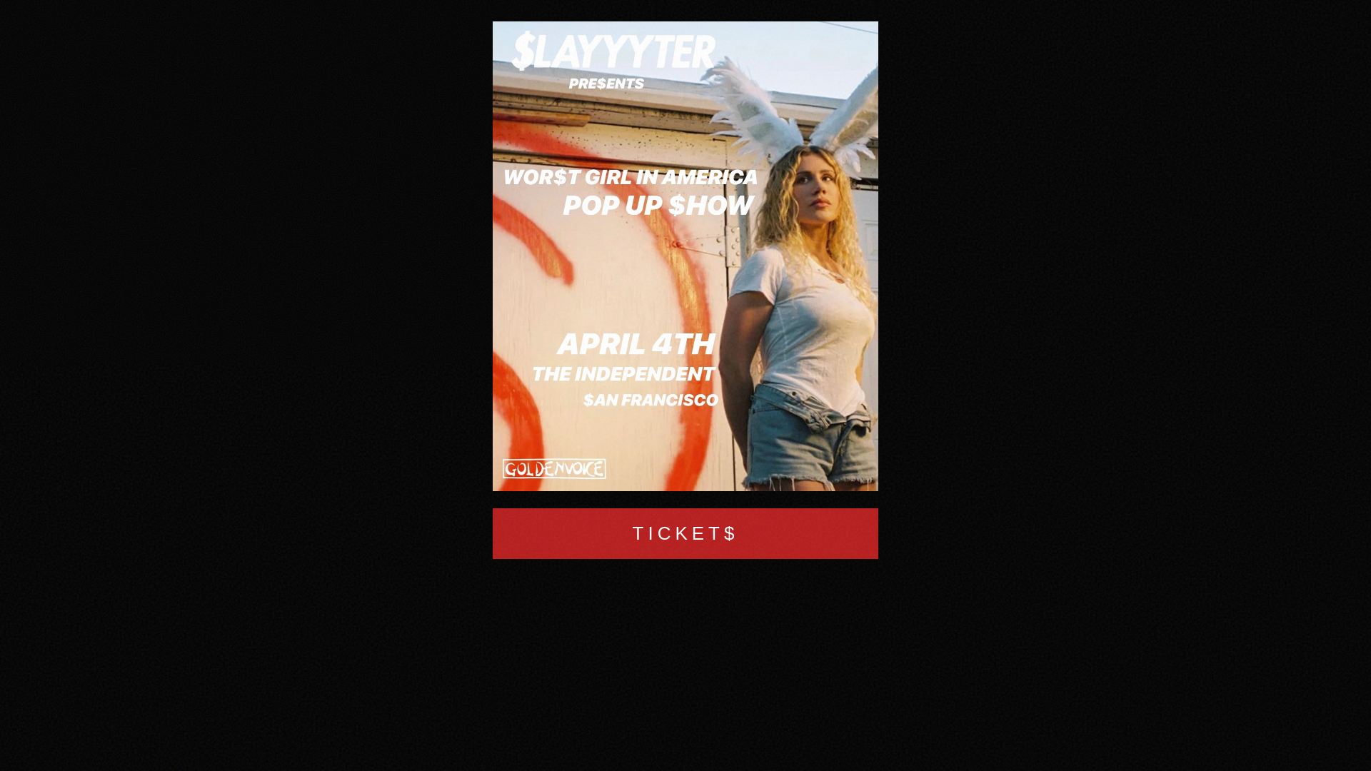 website screenshot of https://slayyyter.live