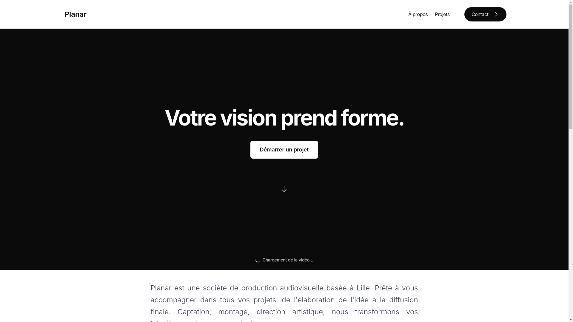 website screenshot of https://planarfilms.live/