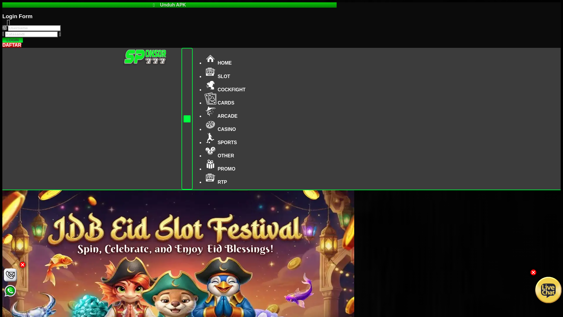 website screenshot of https://daftar-sponsor777.com/