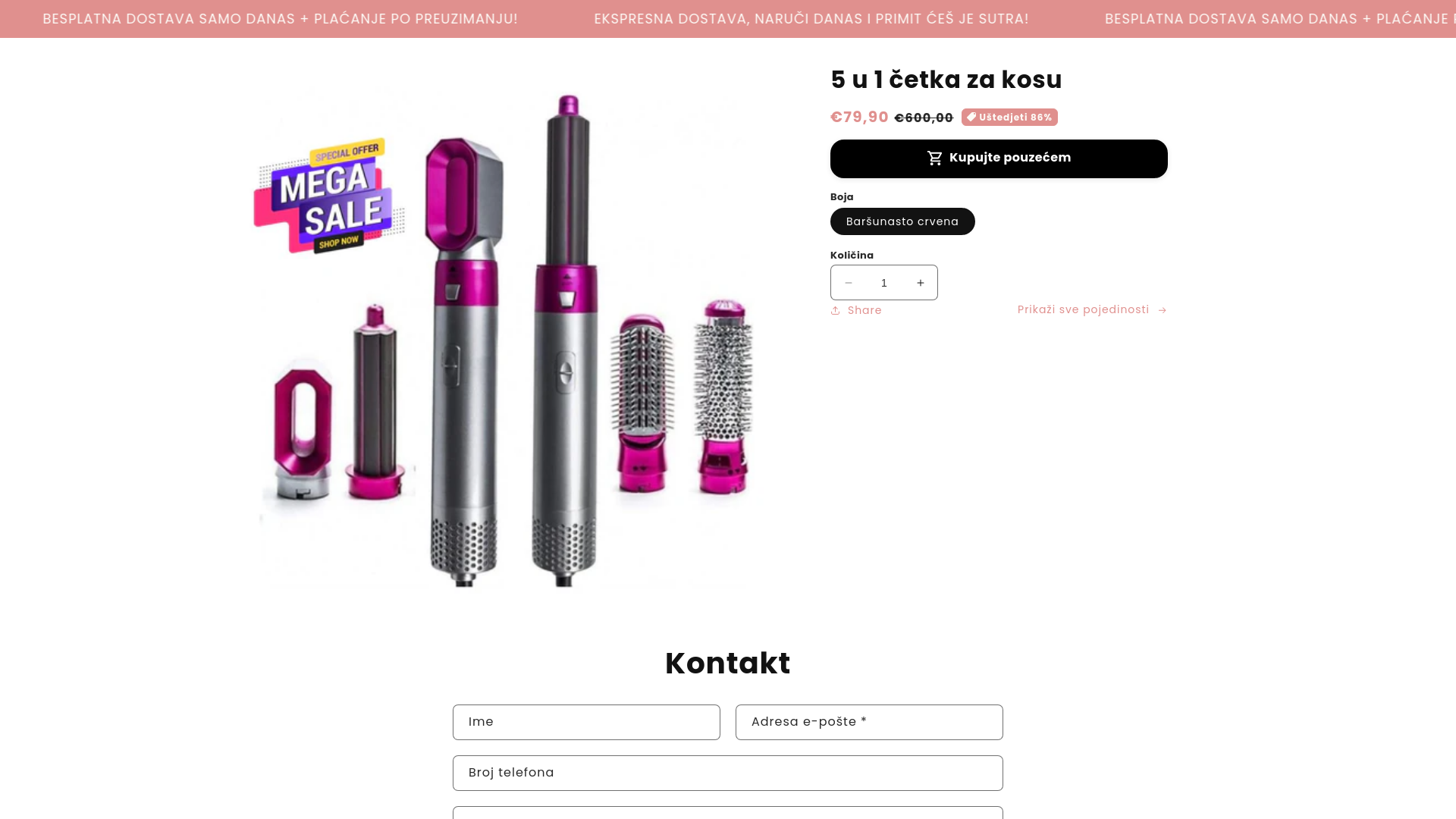 website screenshot of https://hrvatskasluzbeno.store
