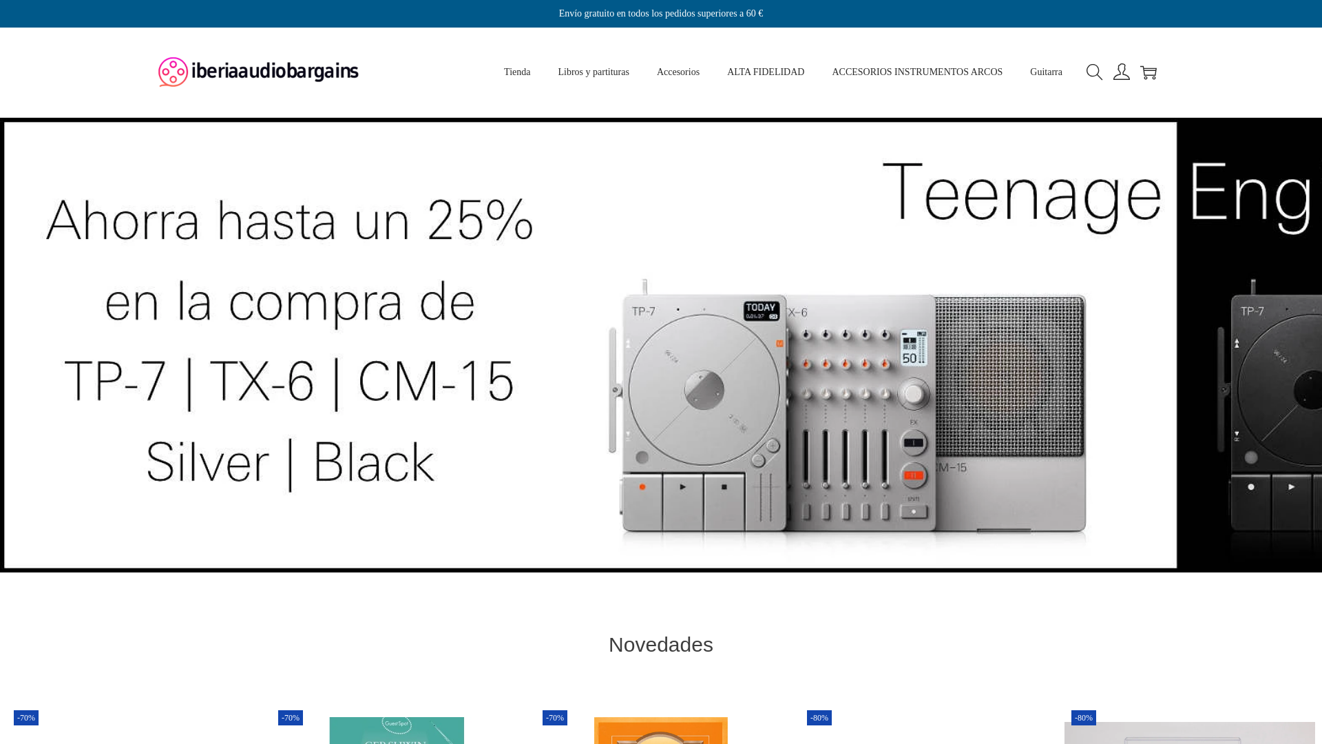 website screenshot of https://iberiaaudiobargains.com/