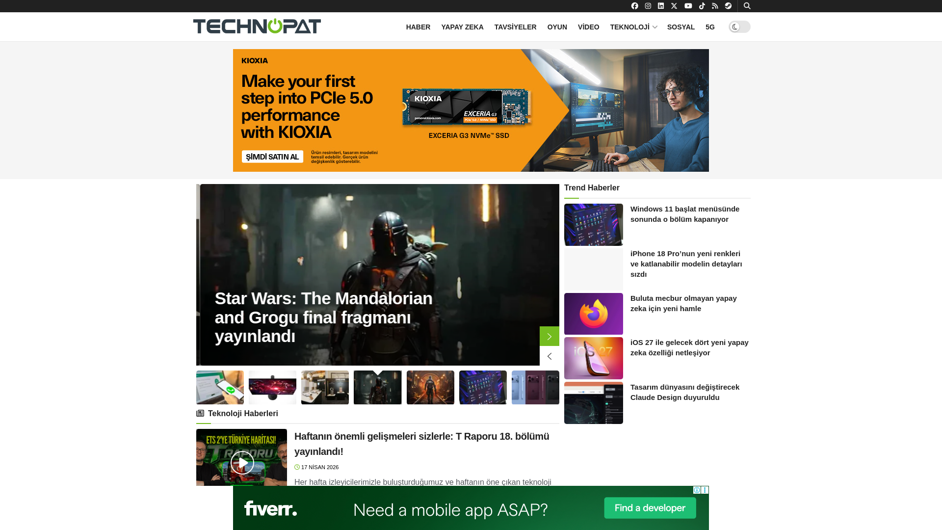 website screenshot of https://technopat.net