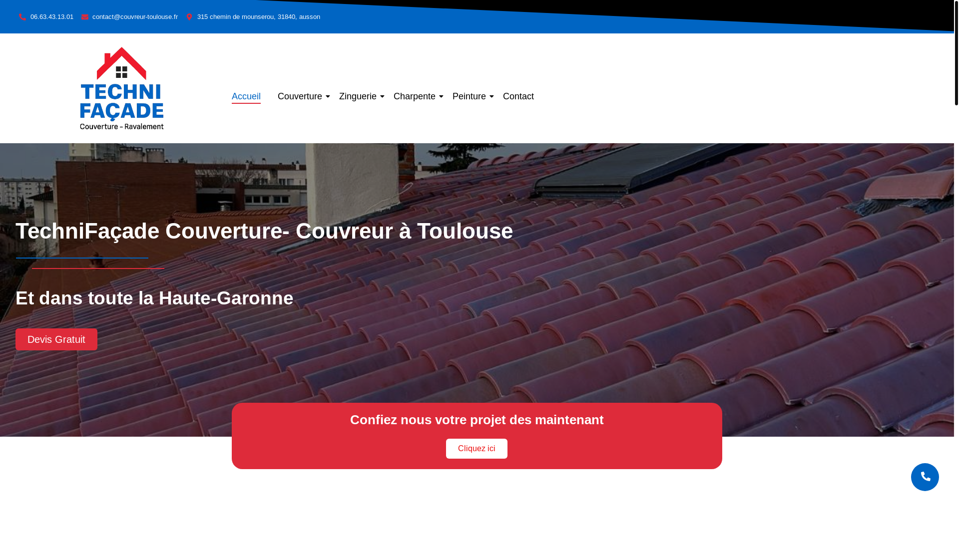 website screenshot of https://technifacade-couverture.fr/
