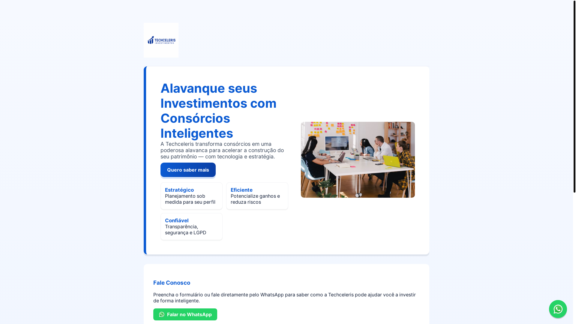 website screenshot of https://techceleris.com.br/