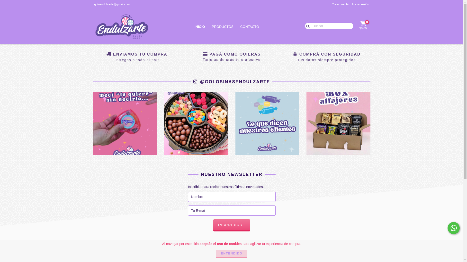 website screenshot of https://endulzarte.com.ar/