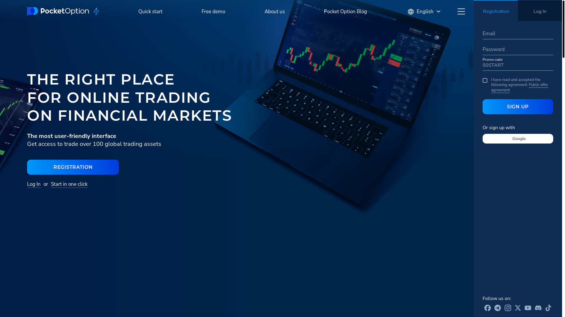 website screenshot of https://24pocket-option.com/