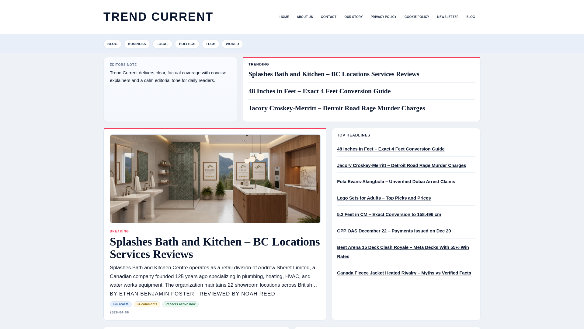website screenshot of https://trendcurrent.org