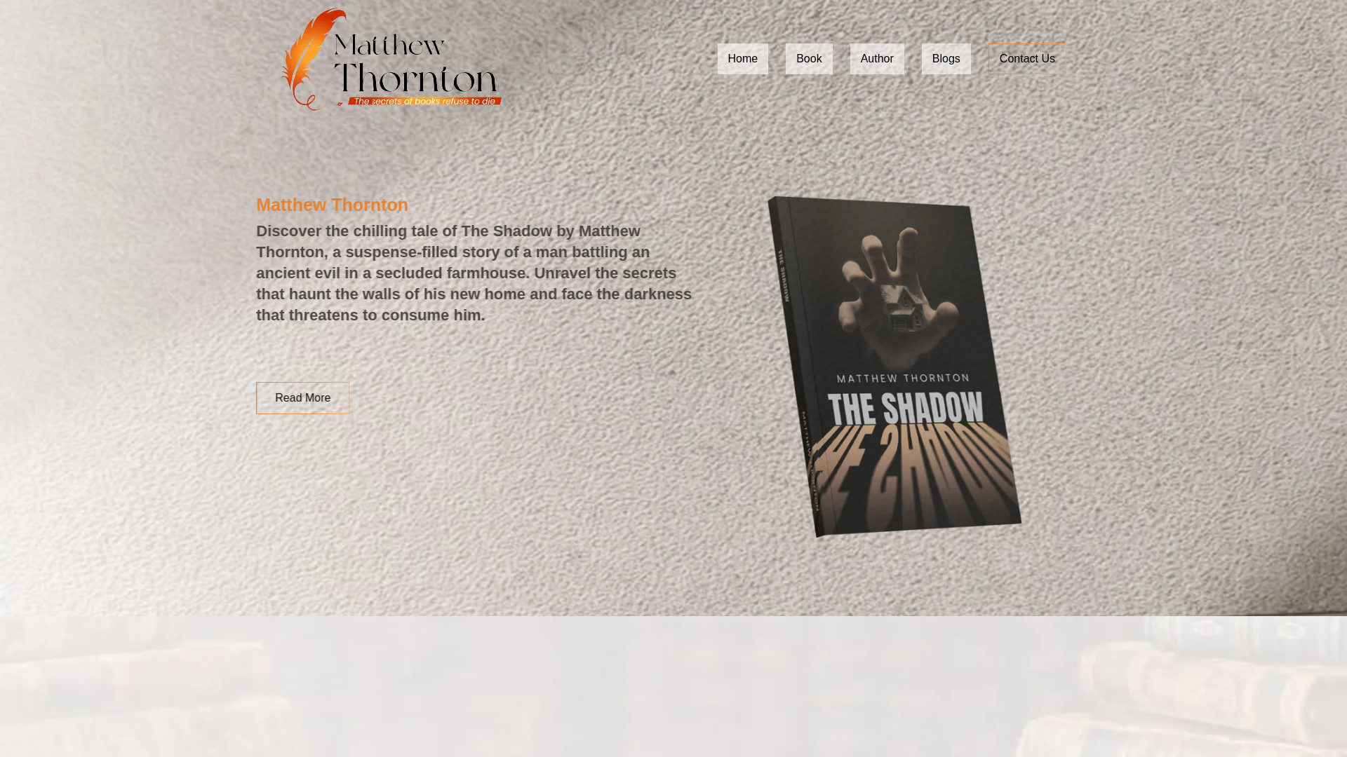 website screenshot of https://authormatthewthornton.com