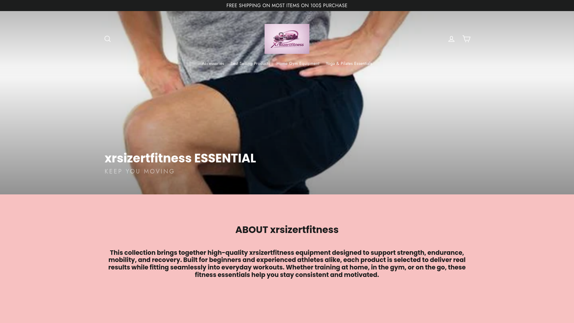 website screenshot of https://xrsizert4fitness.com/