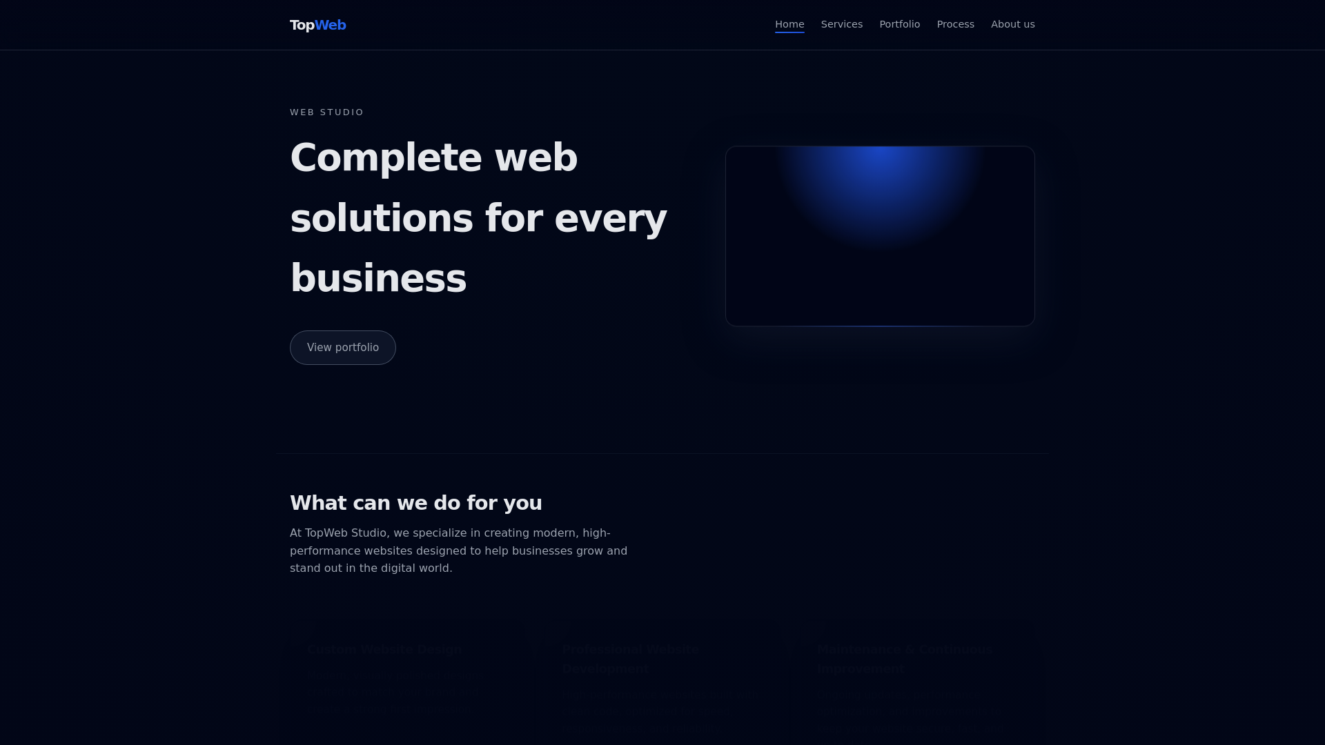 website screenshot of https://topwebstudio.eu/