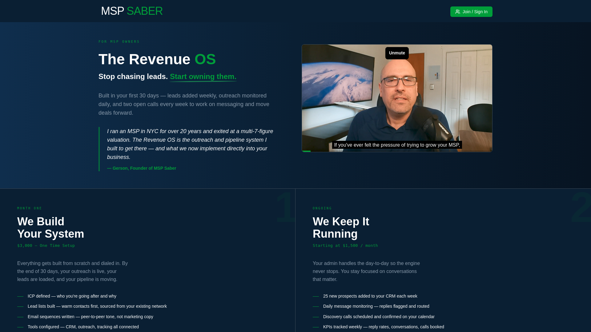 website screenshot of https://makesaber.com