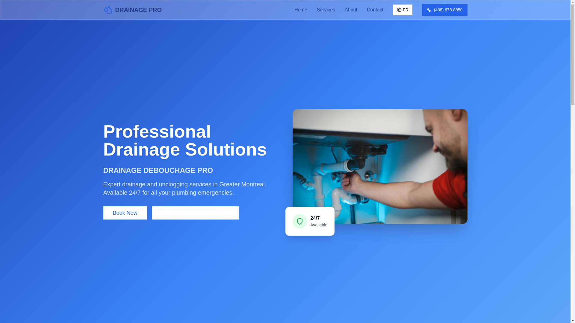 website screenshot of https://drainageplomberie.site/