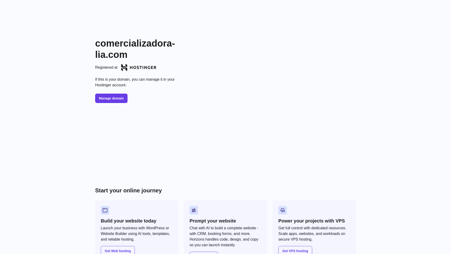 website screenshot of https://comercializadora-lia.com/