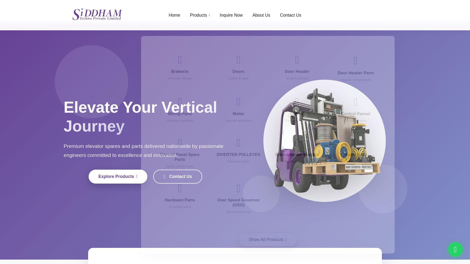 website screenshot of https://siddhamtechno.com