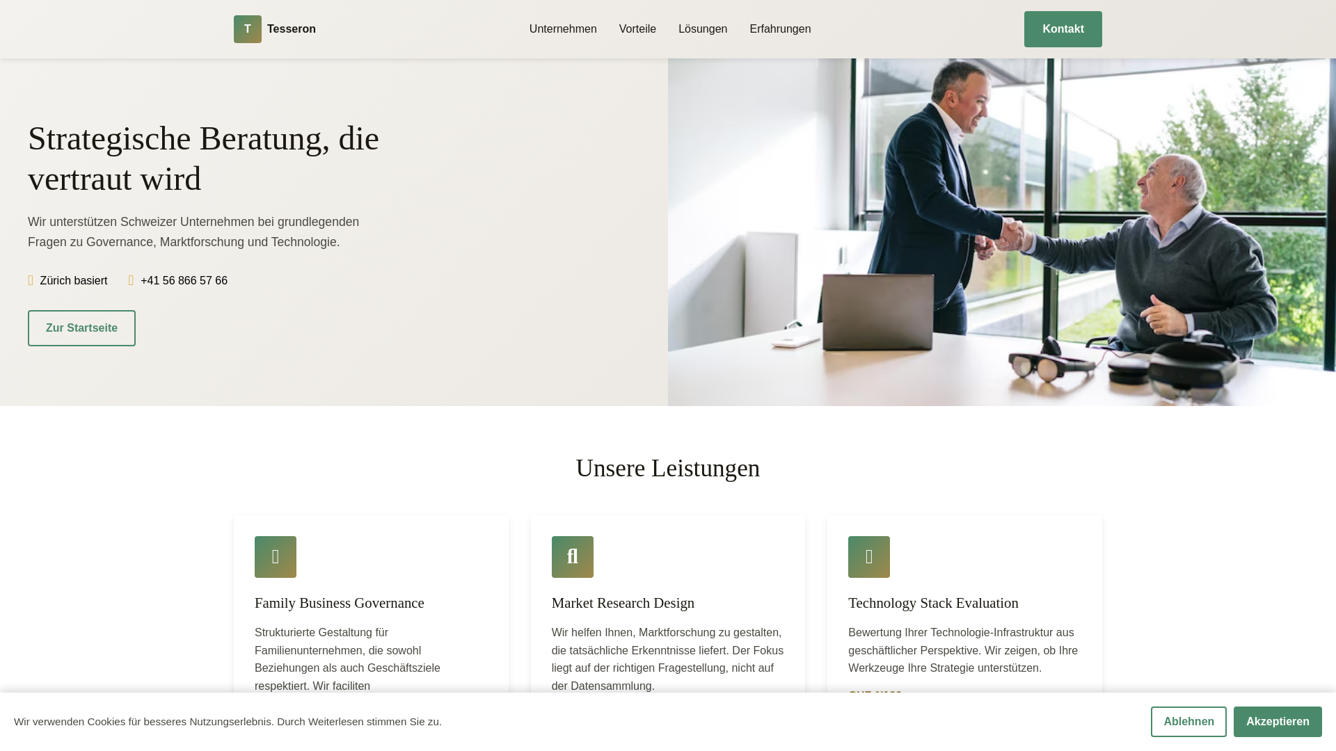 website screenshot of https://tesseron.pro