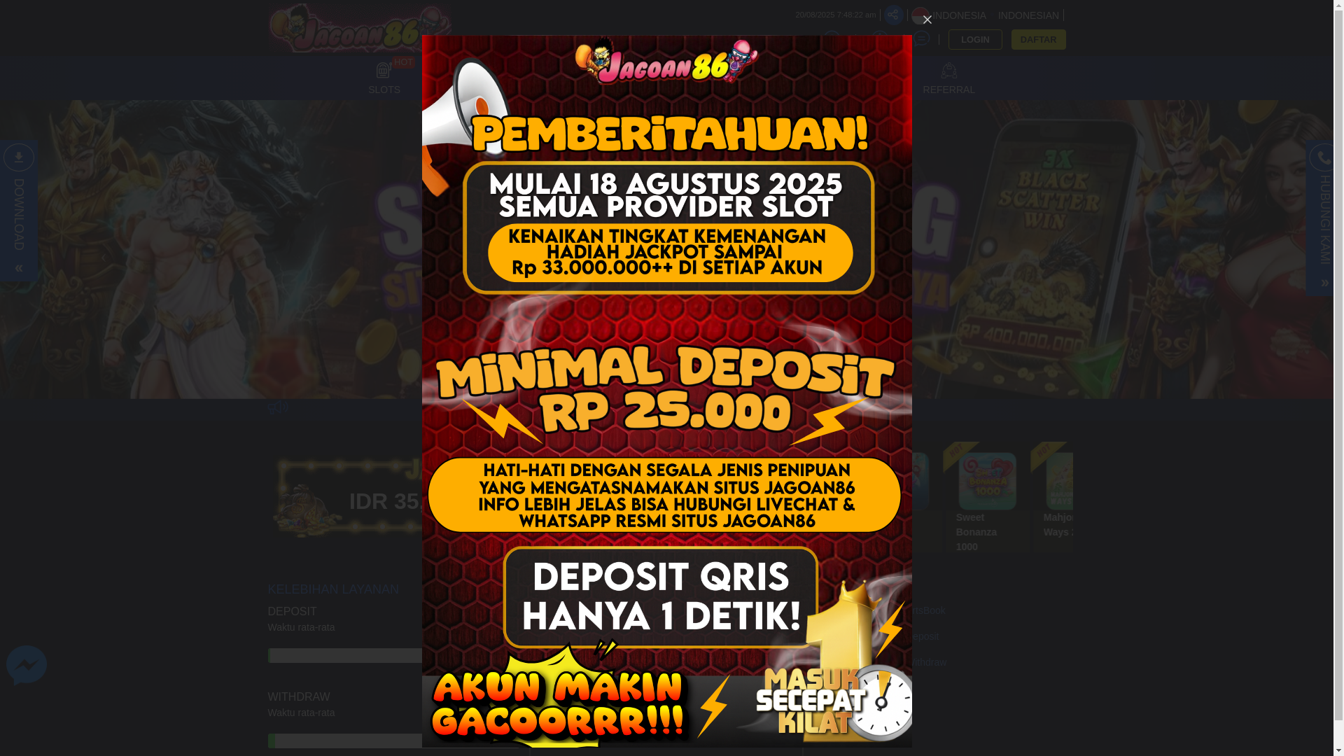 website screenshot of https://jagoan86jpwayes.com/