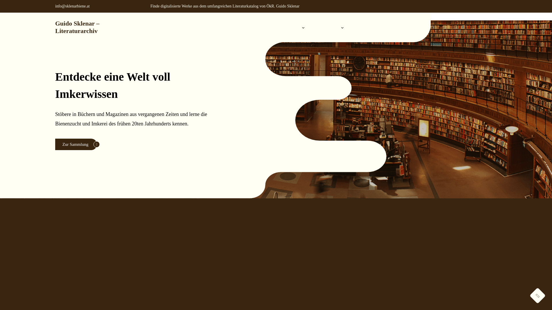 website screenshot of https://guido-sklenar-bibliothek.com/