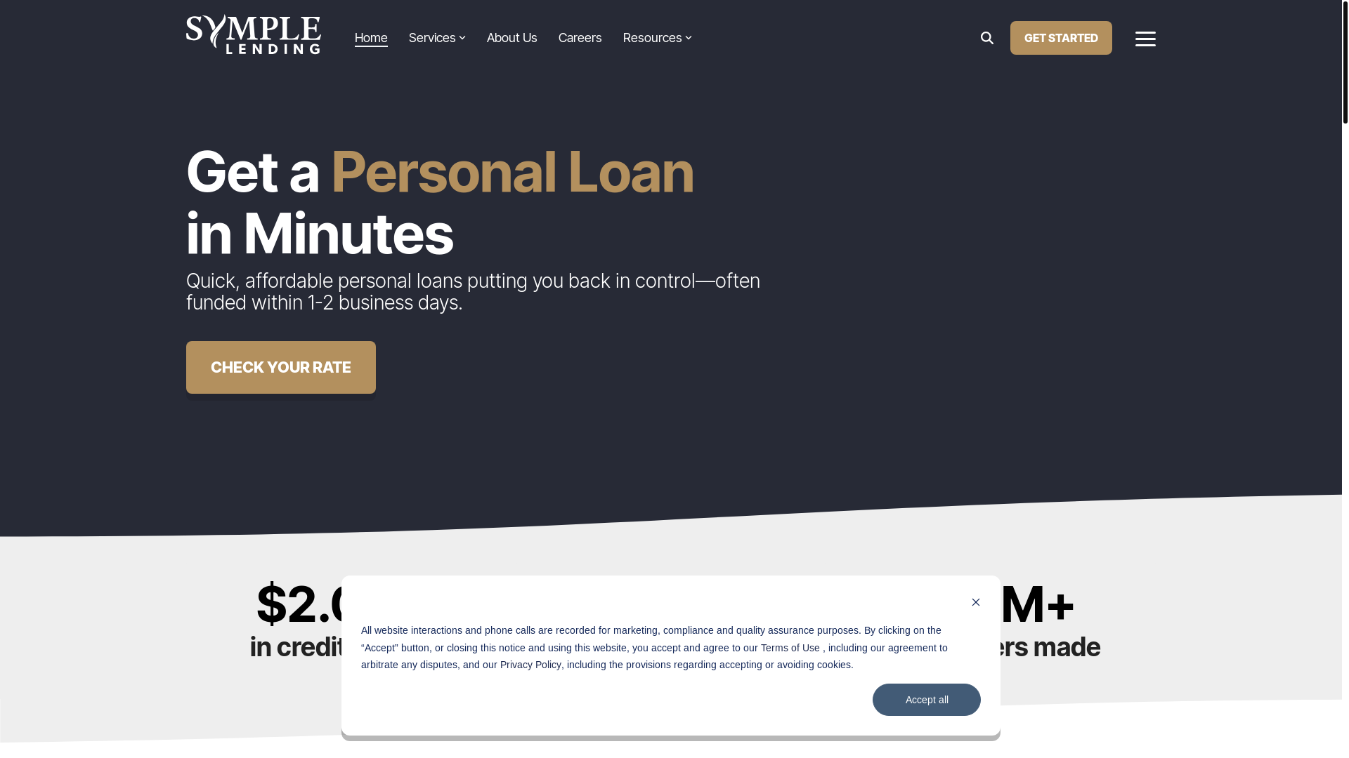 website screenshot of https://symplelendingcampus.com/