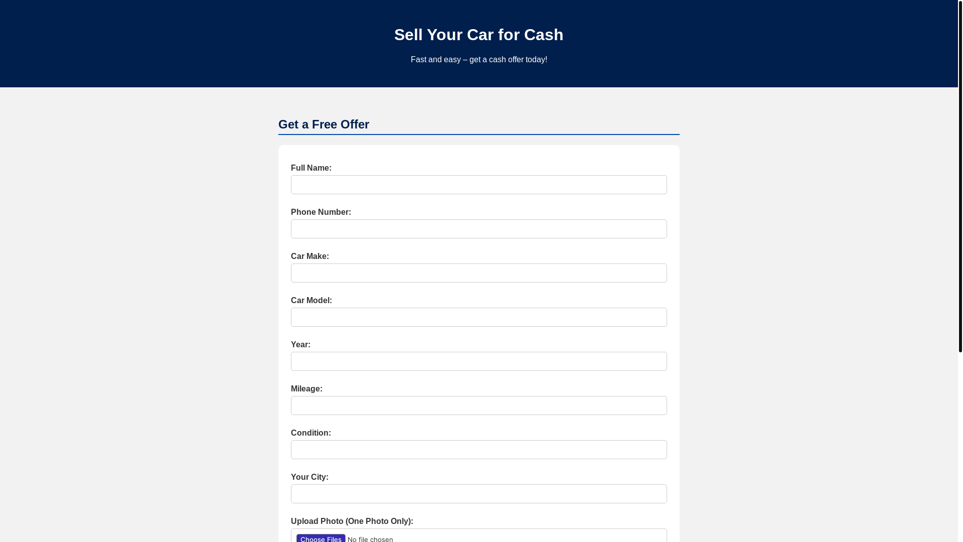 website screenshot of https://jmpcashforcars.com/