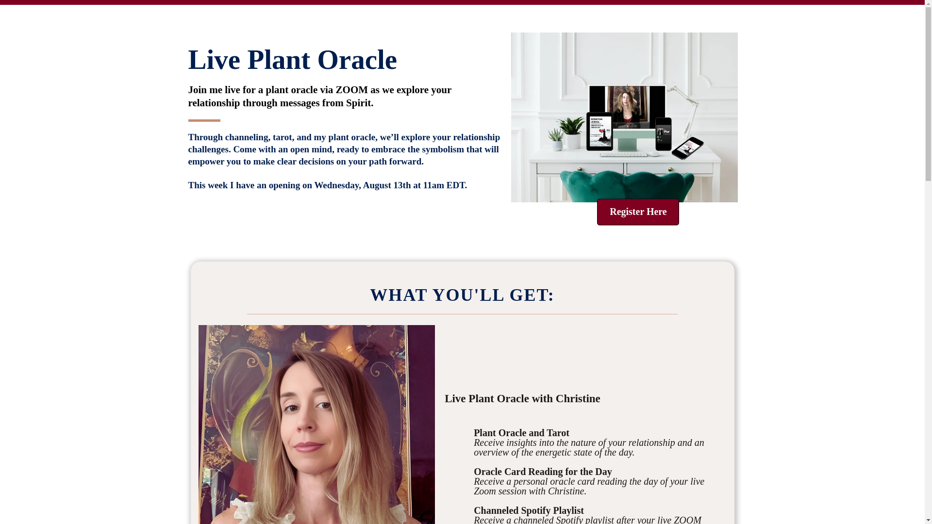 website screenshot of https://theplantoracle.com/