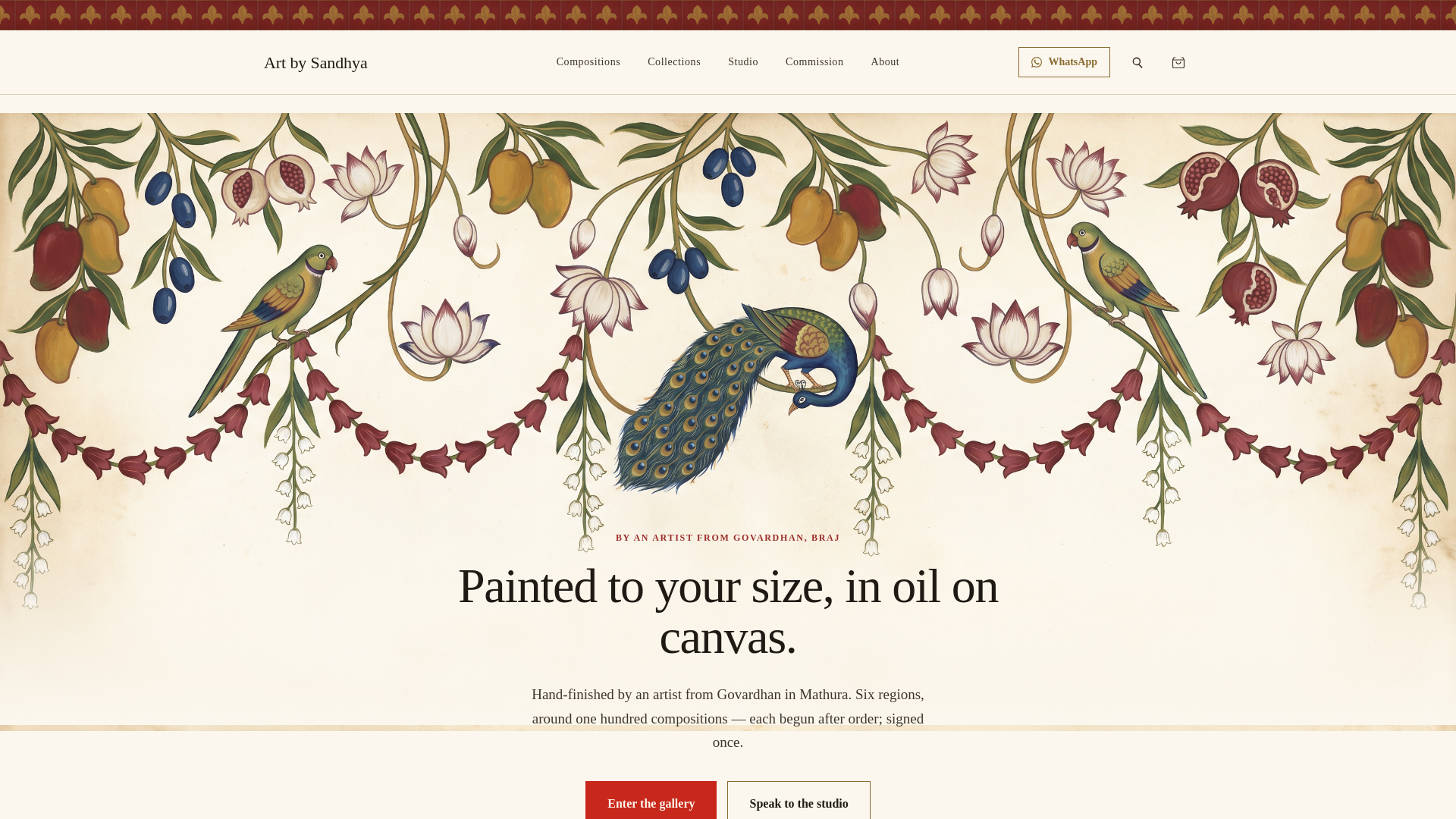 website screenshot of https://artbysandhya.pages.dev/