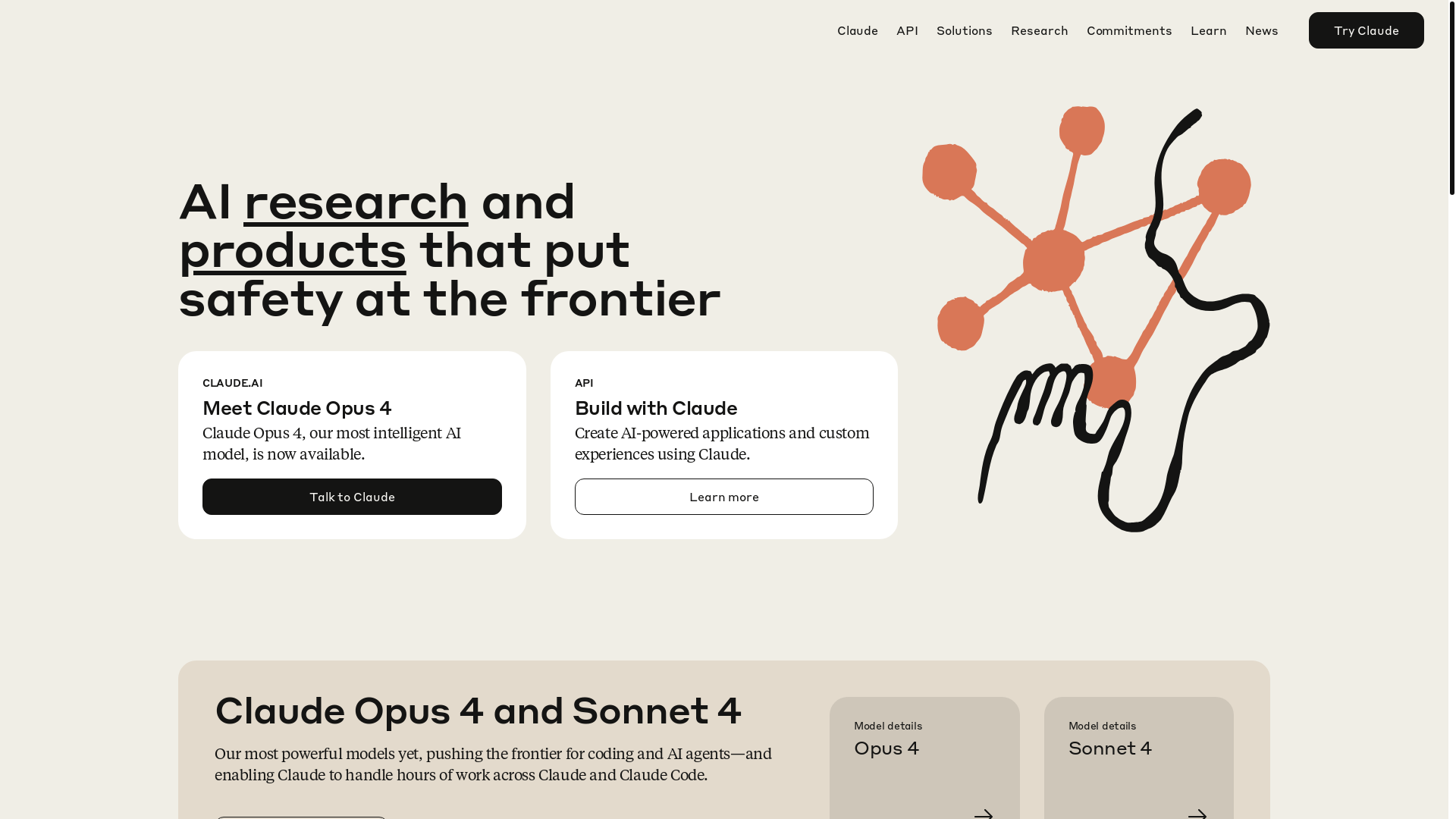 website screenshot of https://anthropic.com