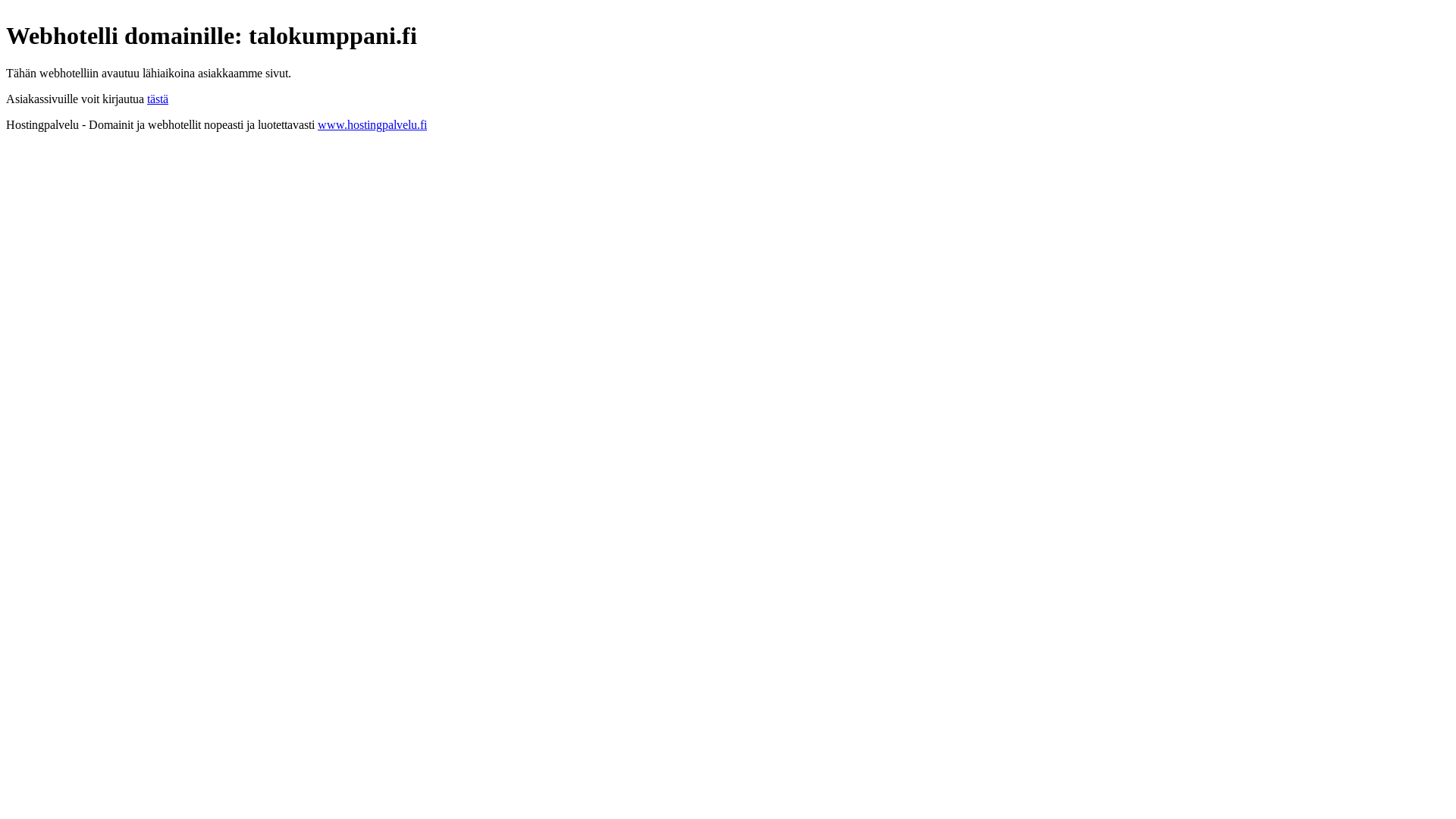 website screenshot of https://talokumppani.fi/