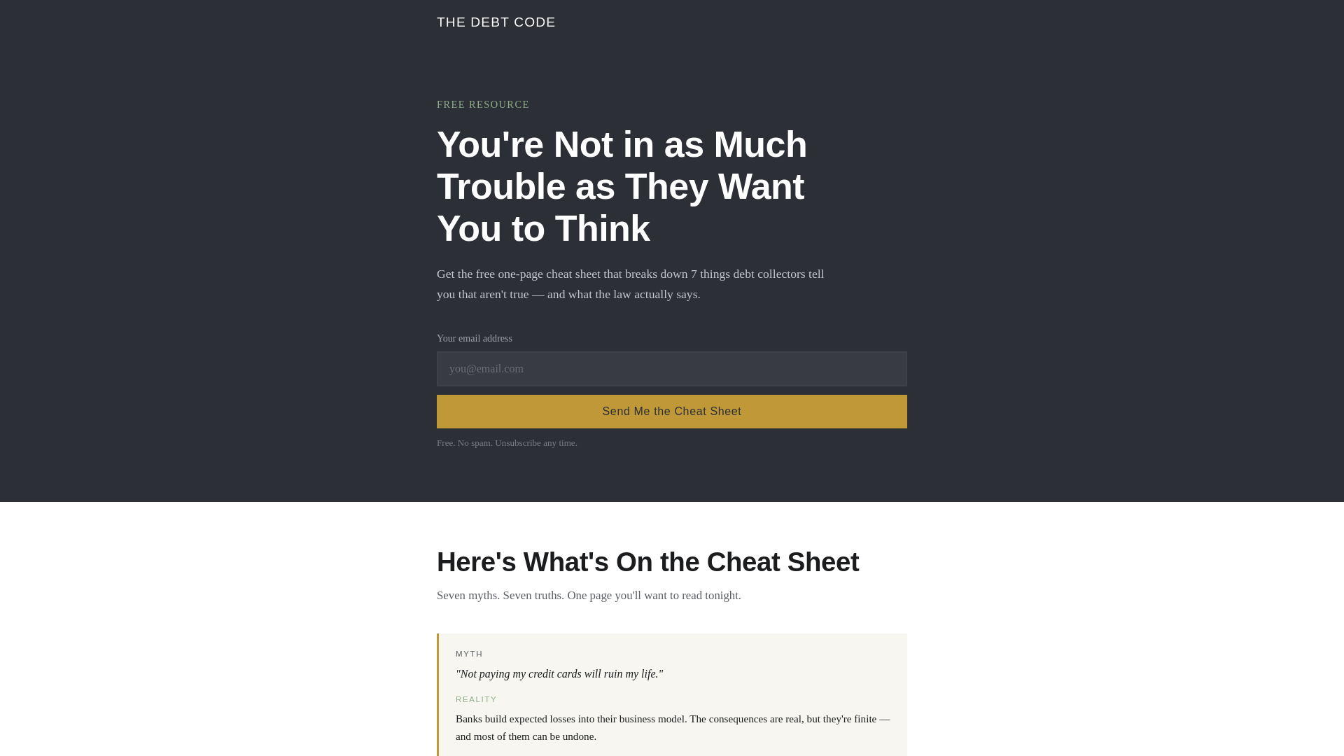 website screenshot of https://the-debt-code.pages.dev/