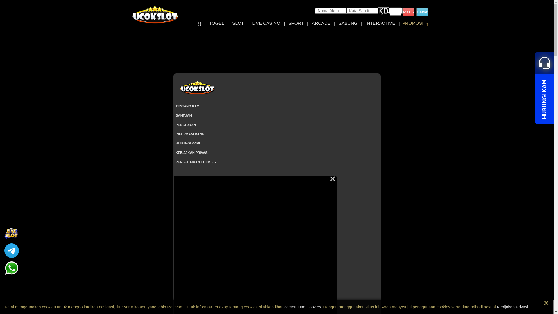 website screenshot of https://ucokslotp.lol/