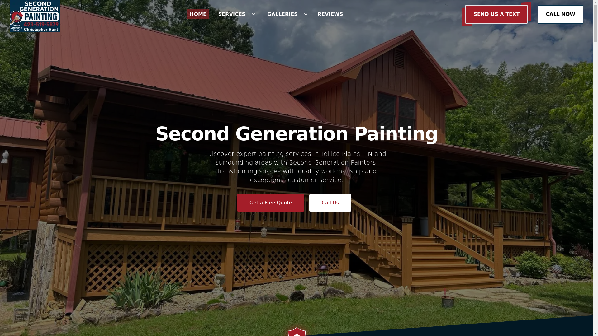 website screenshot of https://secondgenerationpaintingtn.com/