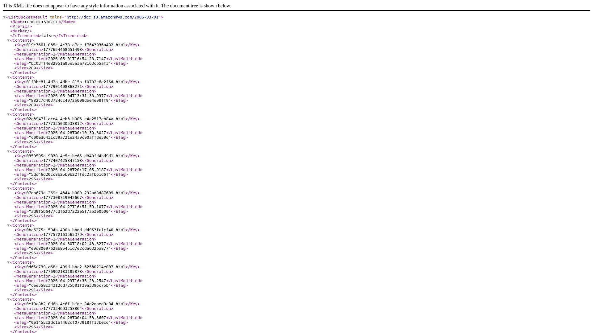 website screenshot of https://cnnmomorybrain.storage.googleapis.com