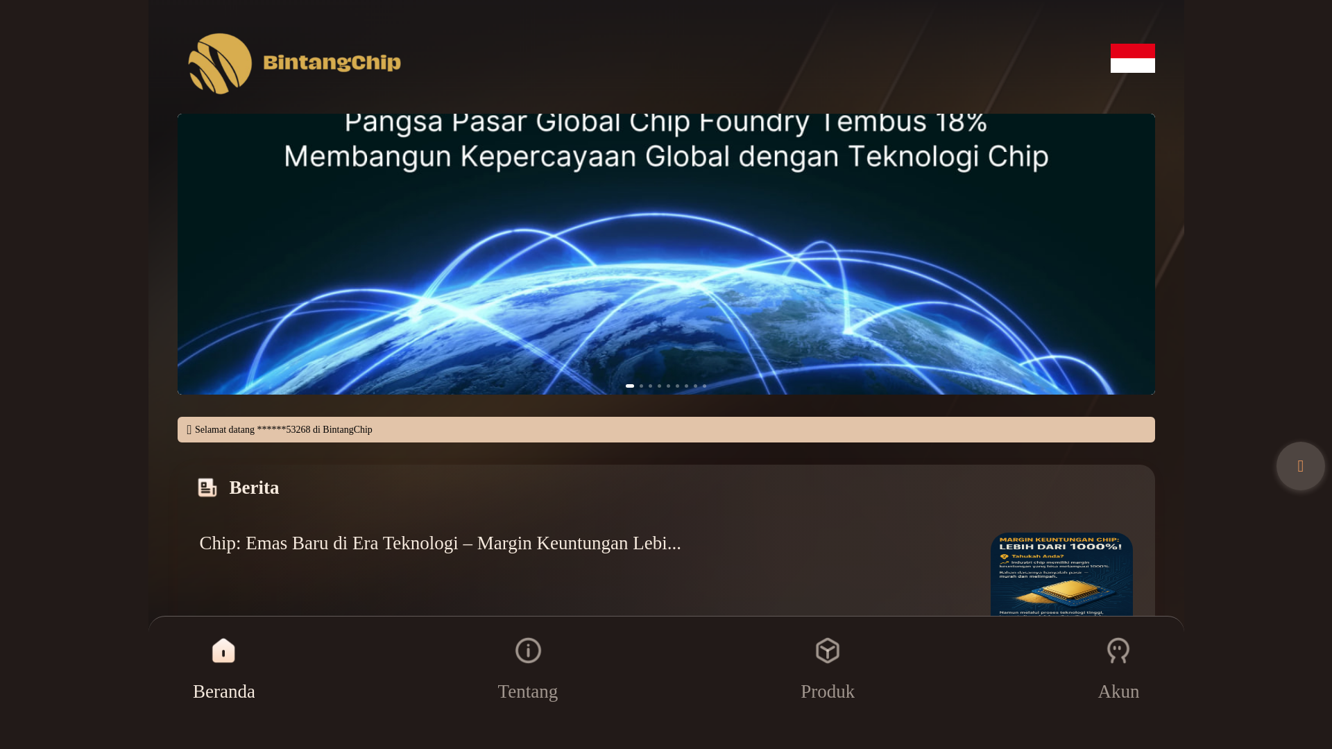 website screenshot of https://service.bintangchip.com/