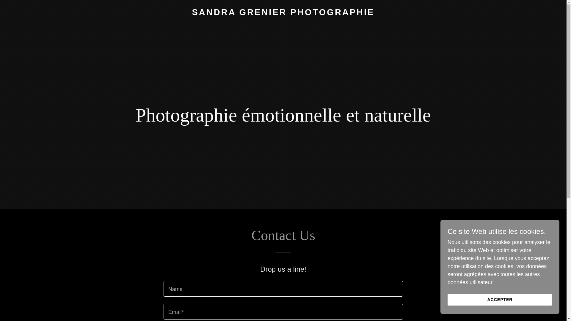 website screenshot of https://sandragrenierphotographie.com/