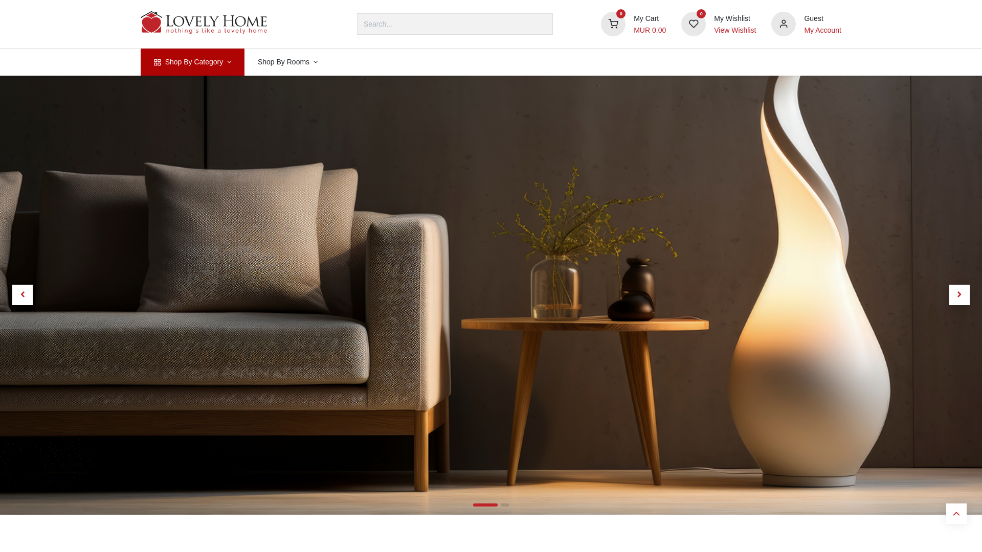 website screenshot of https://lovelyhome.mu