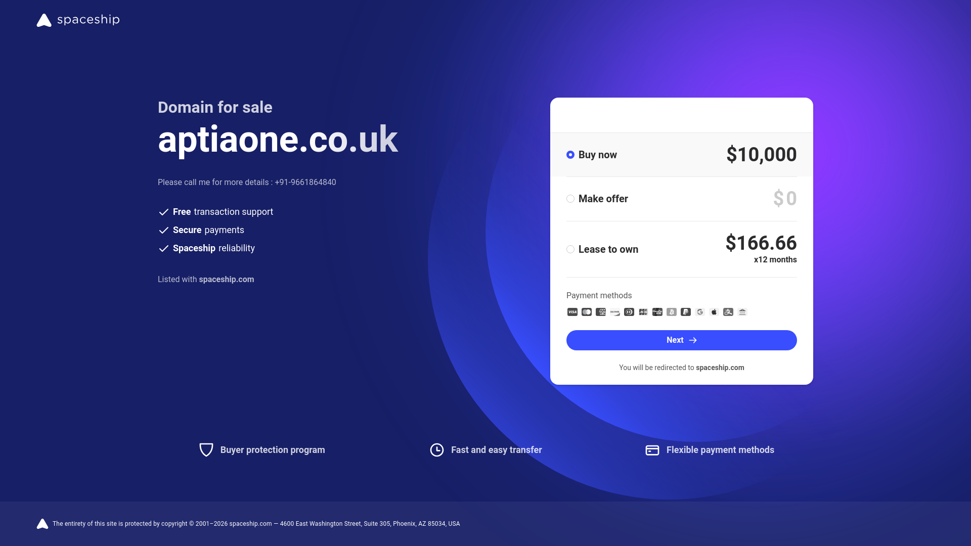 website screenshot of https://aptiaone.co.uk