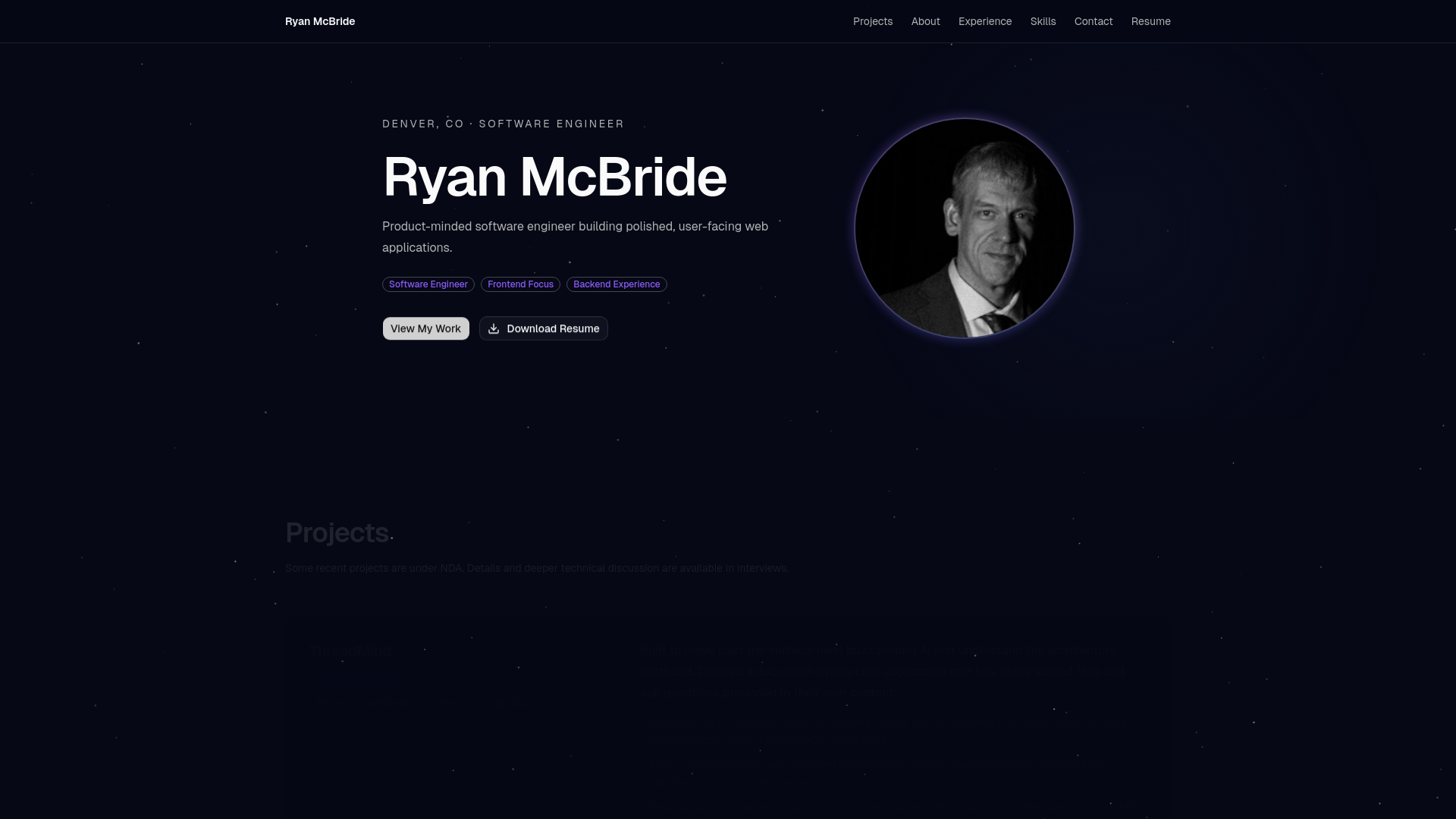 website screenshot of https://rmcbride.dev/