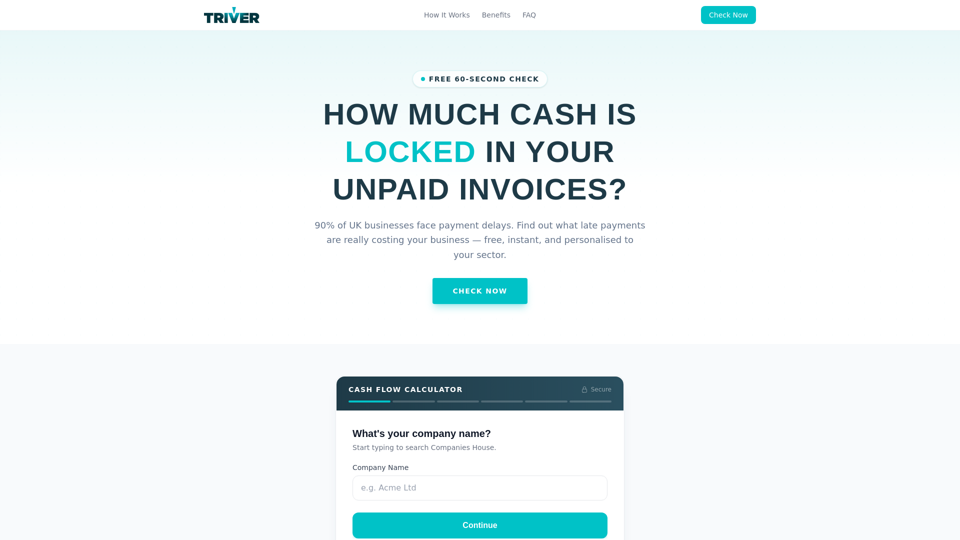 website screenshot of https://trivercalculator.co.uk/