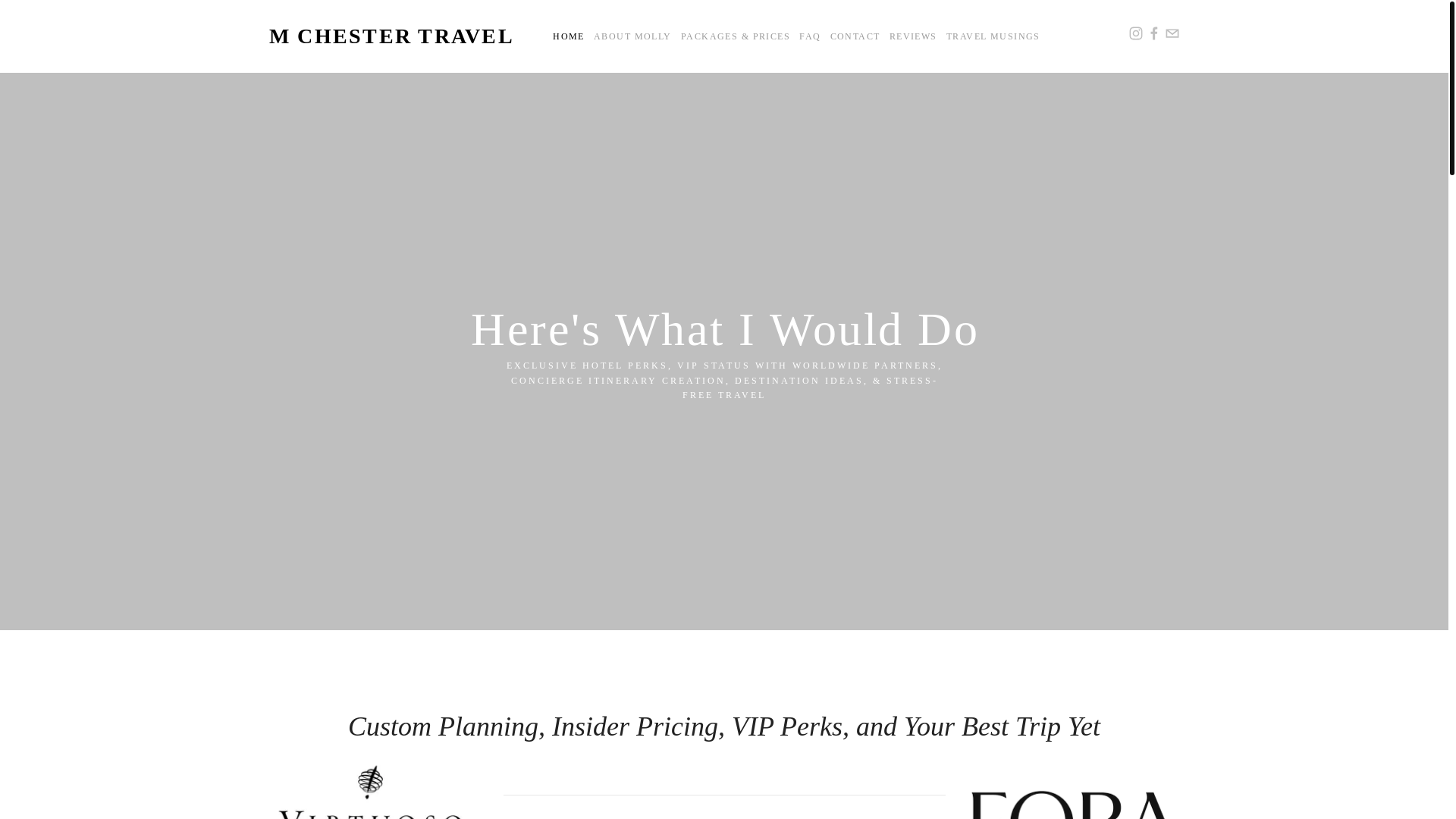 website screenshot of https://mollychestertravel.com/