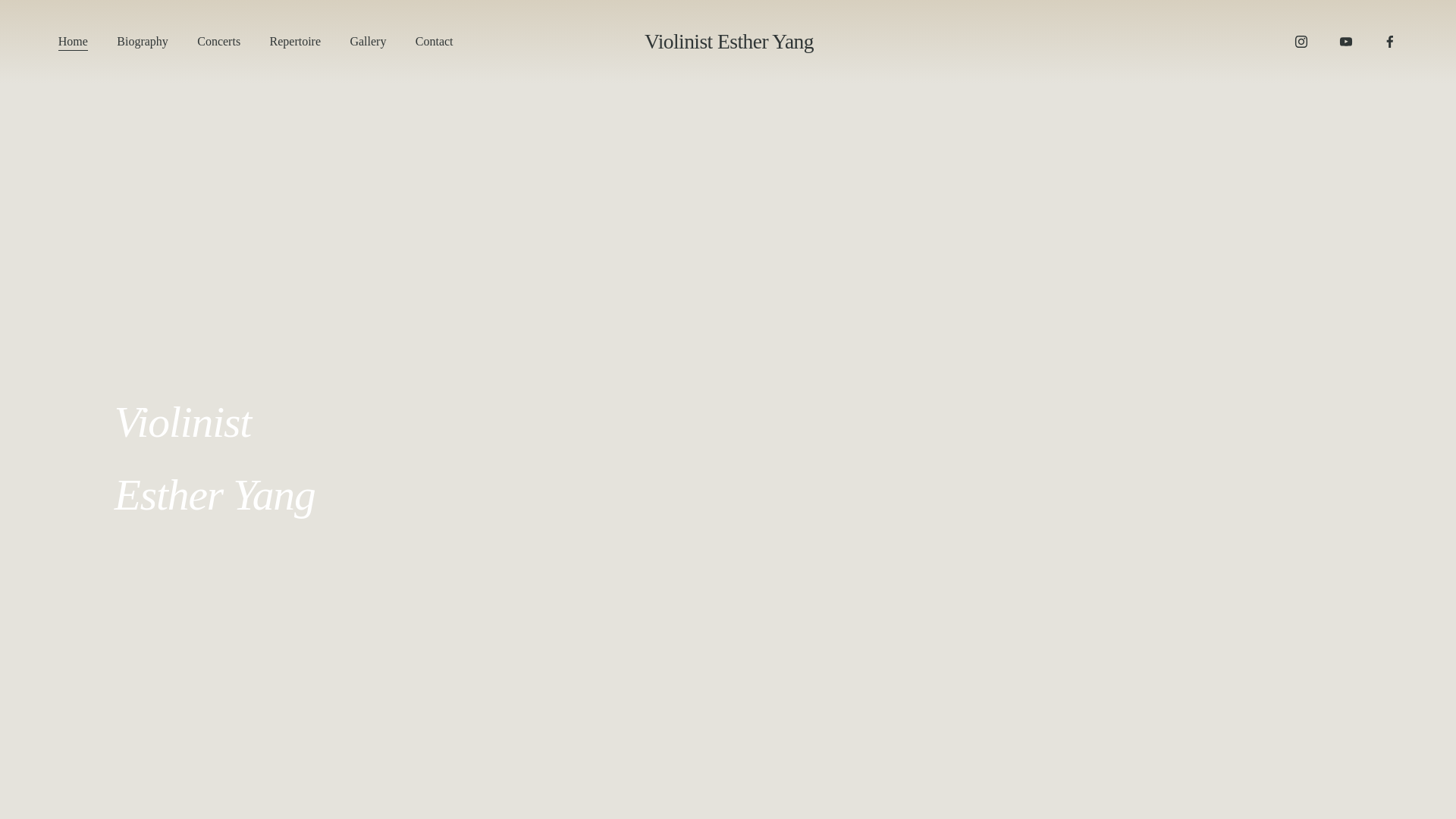 website screenshot of https://estheryangviolin.com/