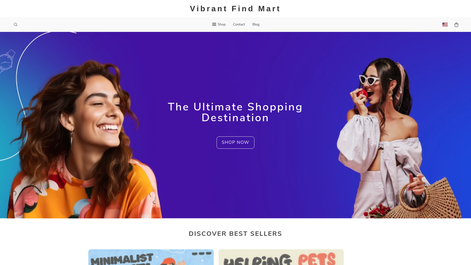 website screenshot of https://vibrantfindmart.shop/