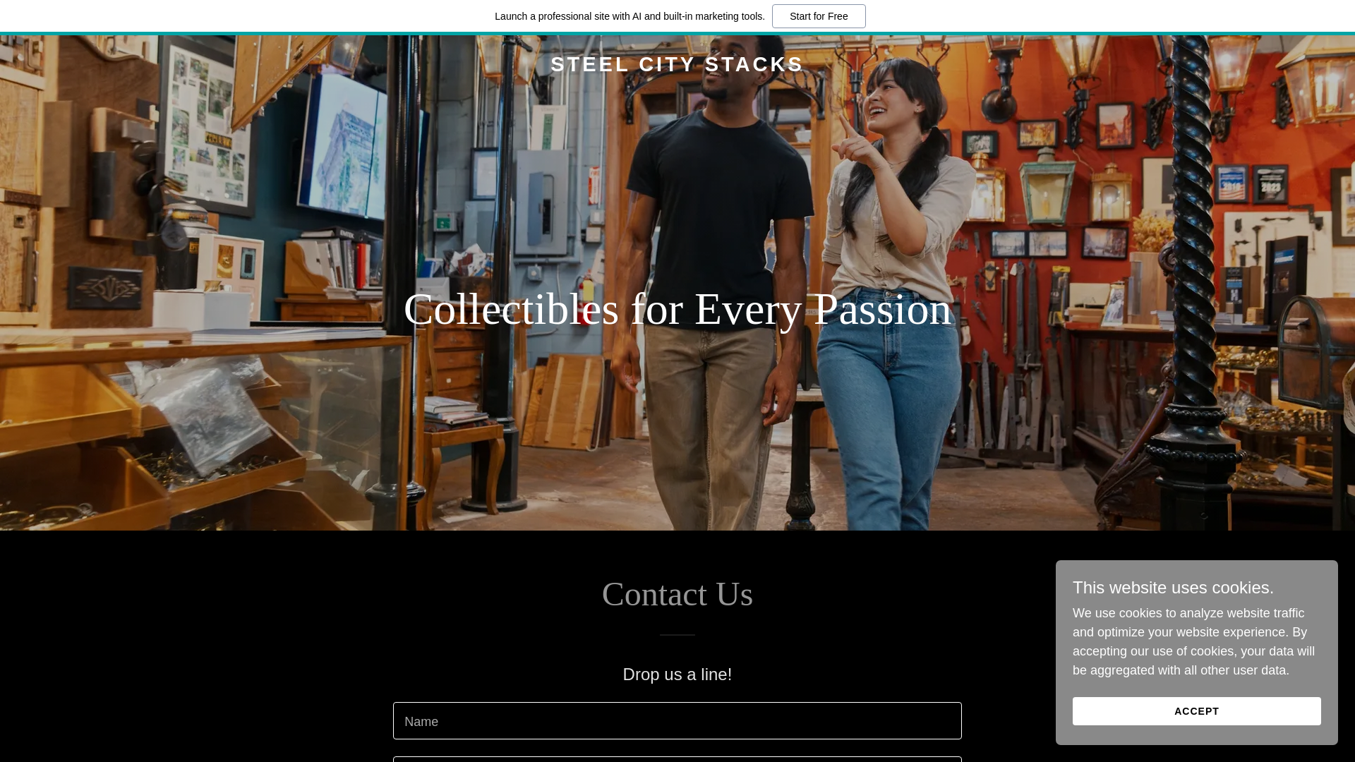 website screenshot of https://steelcitystacks.com/