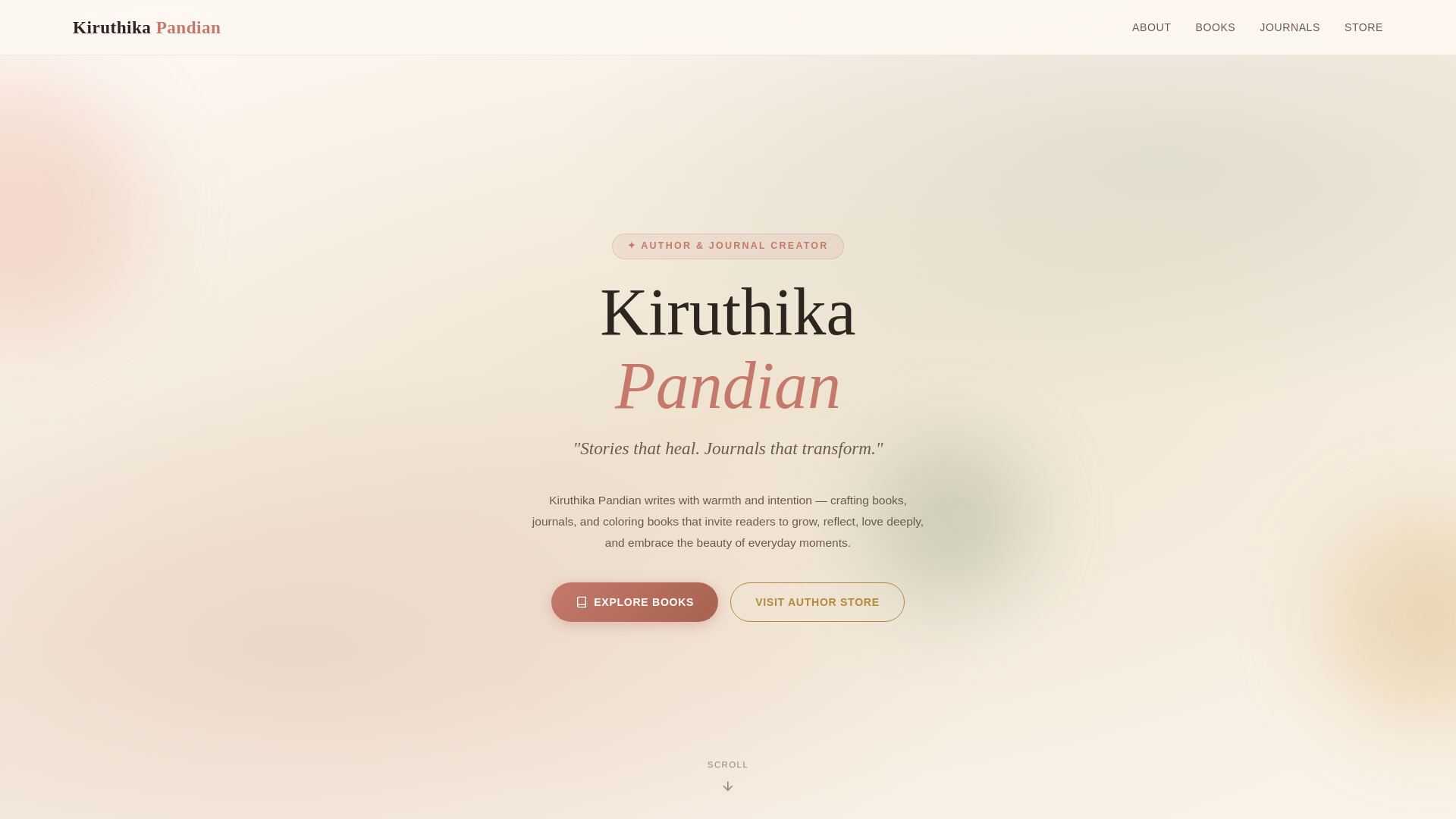 website screenshot of https://kiruthikapandianbooks.com/