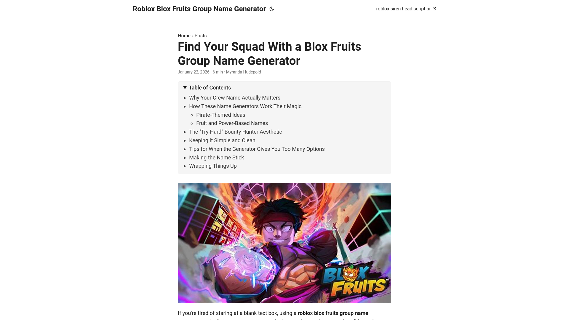 website screenshot of https://roblox-blox-fruits-group-name-generator.pages.dev/