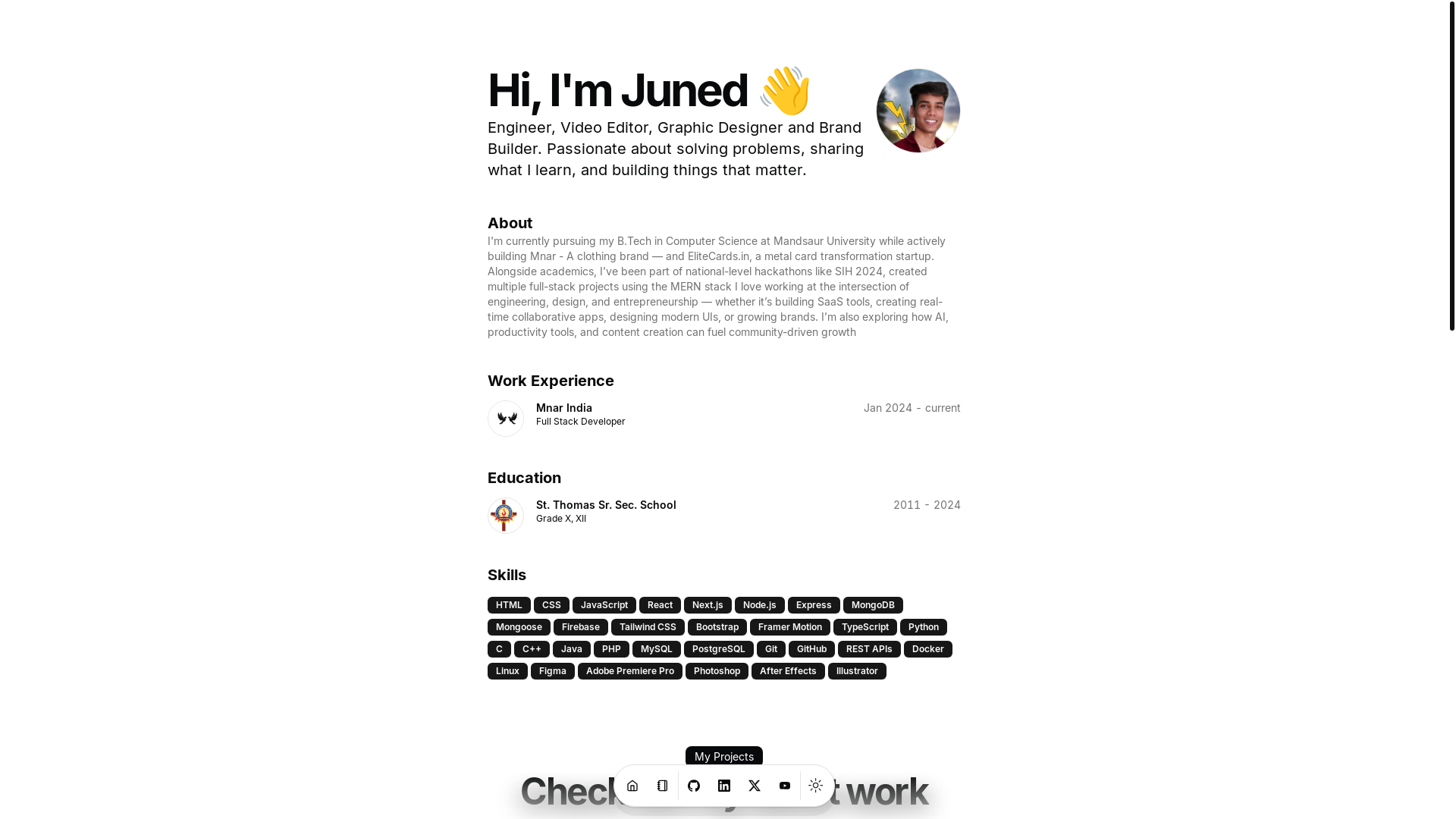 website screenshot of https://jumicreates.dev/