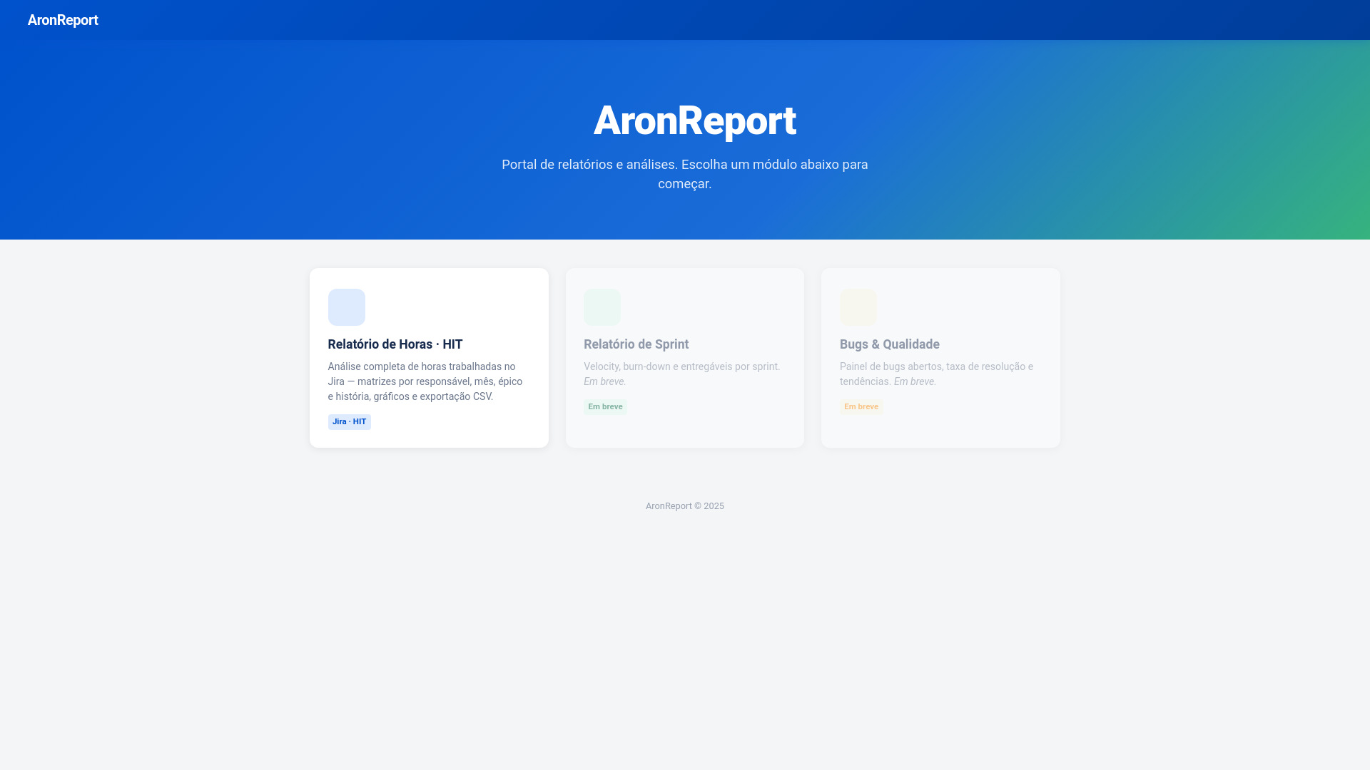 website screenshot of https://aronreport.com.br/
